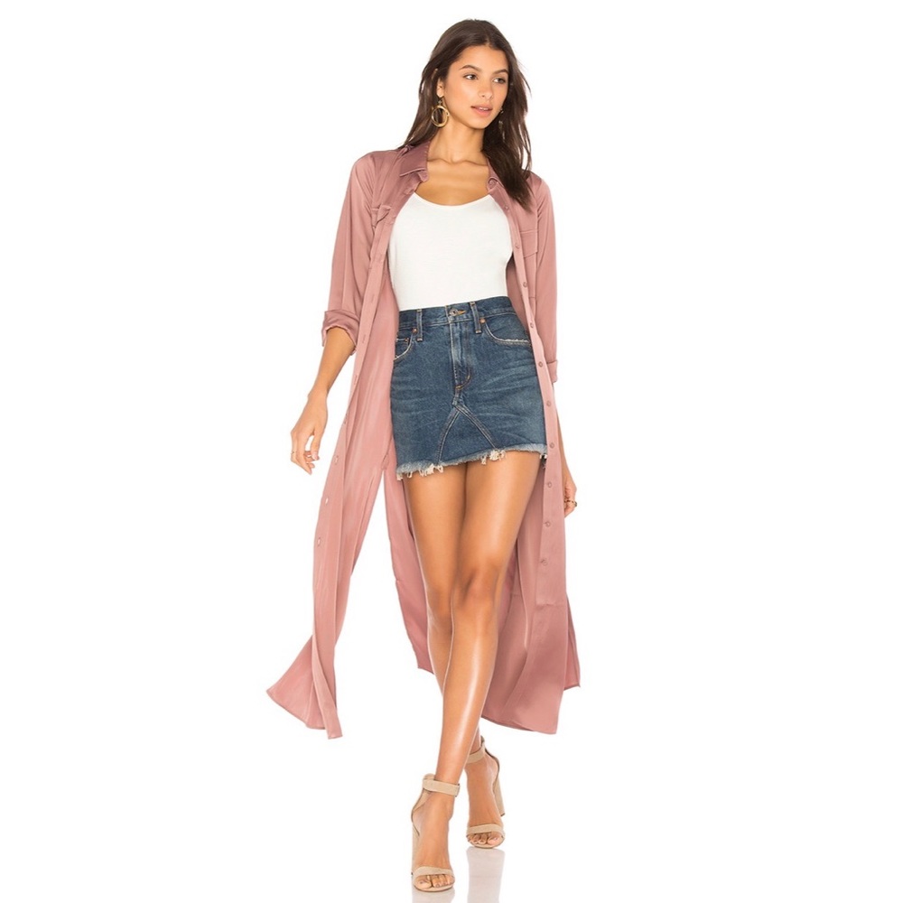 L’Academie Long Sleeve Shirt Dress Mauve S NWT - Picture 12 of 15